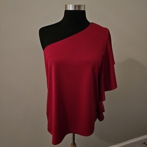 One Shoulder Scarlet Top